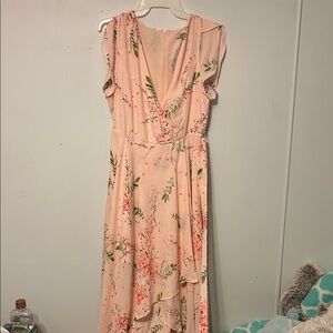Love Tree Pink Floral High Low Dress